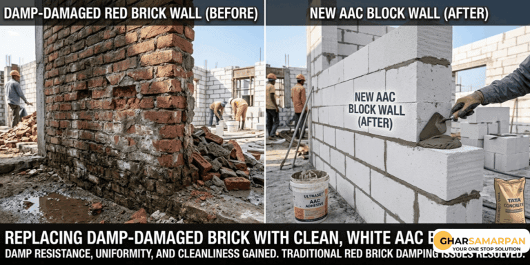 Fixing wall dampness with AAC blocks.